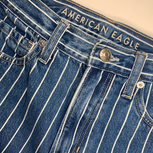 American Eagle blue and white striped jeans Mom Jeans American Eagle Outfitters - Picture 7 of 12